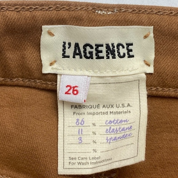 L'AGENCE - MARGOT COATED IN JAVA/ NATURAL CONTRAST DENIM Size 26 - Picture 5 of 9